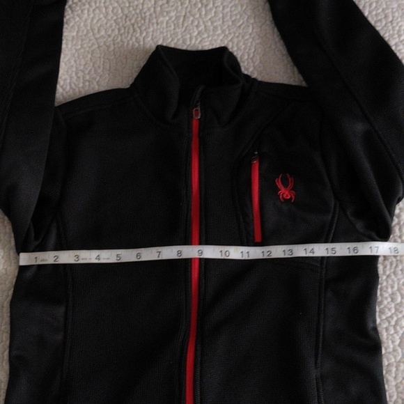 Spyder Youth Large 14/16 Full Zip Red Black Fleece Long Sleeve Sweater J… - Picture 6 of 16